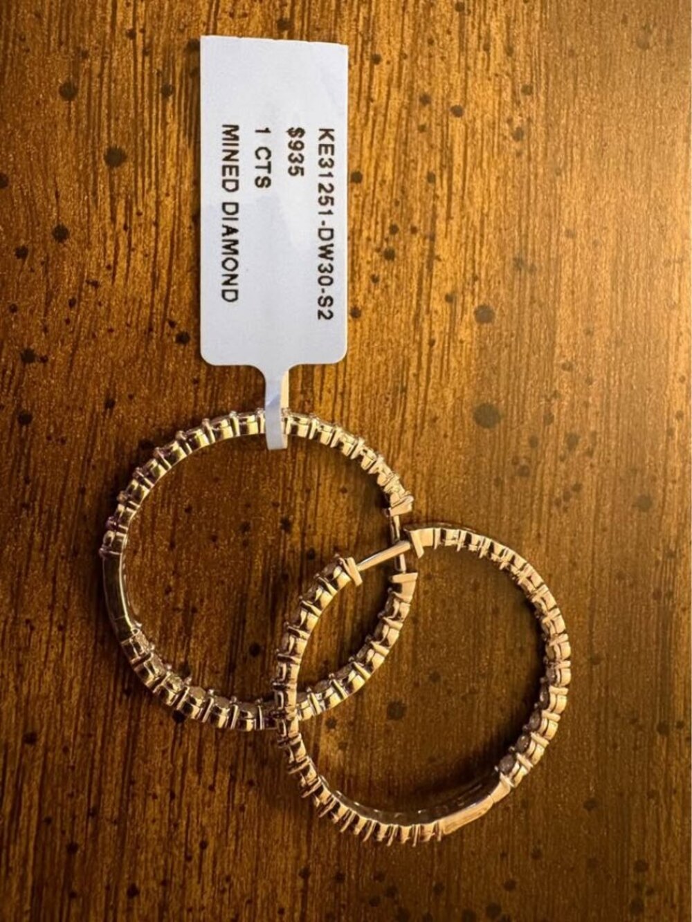 1 CTW Natural Diamond Hoop Earrings 925 sterling